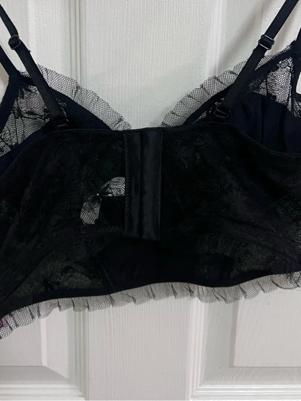 Black Sequin Lace Corset Crop Top w/ Lace Trim & sequin bottom brief NWT XS M L - Picture 8 of 10